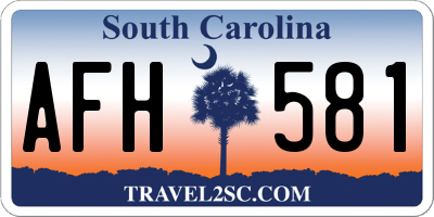 SC license plate AFH581
