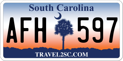 SC license plate AFH597