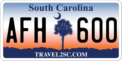 SC license plate AFH600