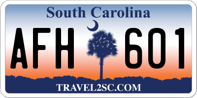 SC license plate AFH601