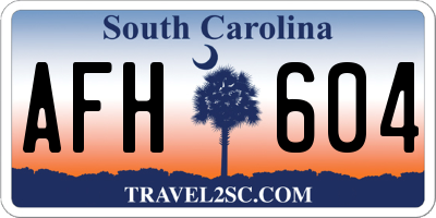 SC license plate AFH604