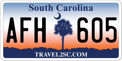 SC license plate AFH605