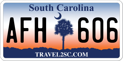 SC license plate AFH606