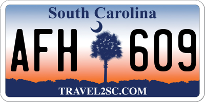 SC license plate AFH609