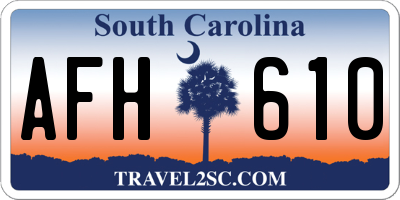 SC license plate AFH610