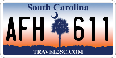 SC license plate AFH611