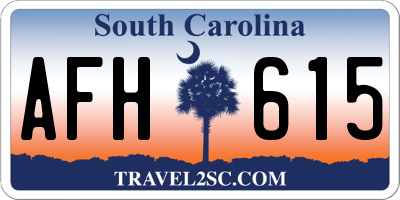 SC license plate AFH615