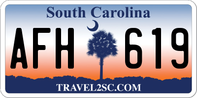 SC license plate AFH619