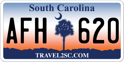 SC license plate AFH620