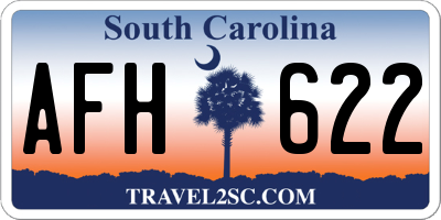 SC license plate AFH622
