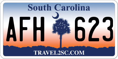 SC license plate AFH623