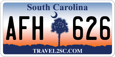 SC license plate AFH626