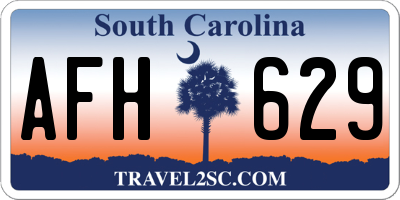 SC license plate AFH629