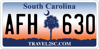 SC license plate AFH630