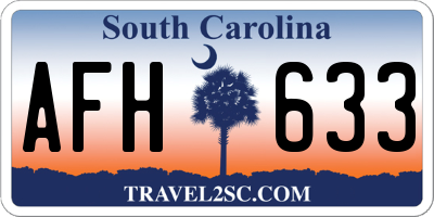 SC license plate AFH633