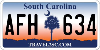 SC license plate AFH634
