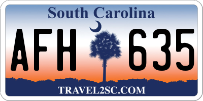 SC license plate AFH635