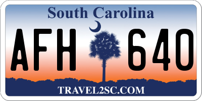 SC license plate AFH640