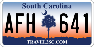 SC license plate AFH641