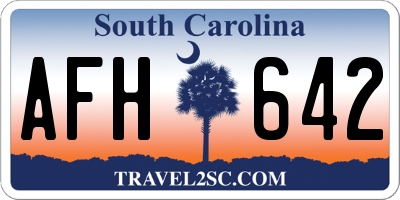 SC license plate AFH642