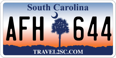 SC license plate AFH644