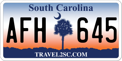 SC license plate AFH645