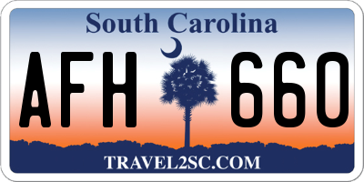 SC license plate AFH660