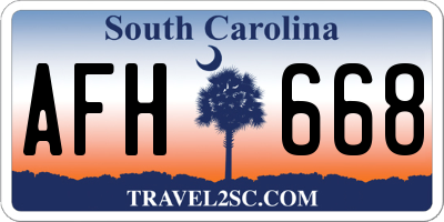 SC license plate AFH668