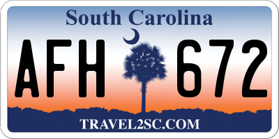 SC license plate AFH672