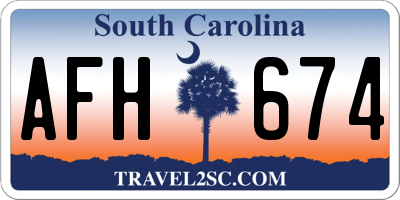 SC license plate AFH674