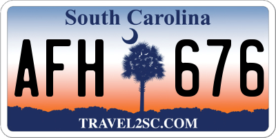 SC license plate AFH676