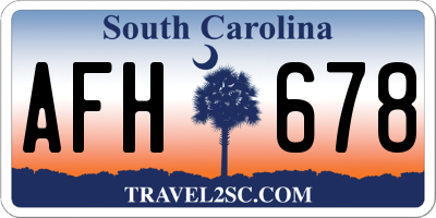 SC license plate AFH678
