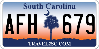 SC license plate AFH679