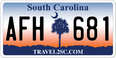 SC license plate AFH681