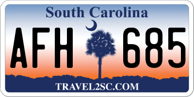 SC license plate AFH685