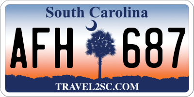 SC license plate AFH687