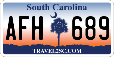 SC license plate AFH689