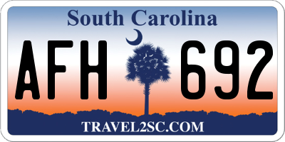 SC license plate AFH692