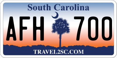 SC license plate AFH700