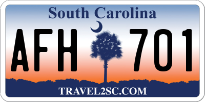 SC license plate AFH701
