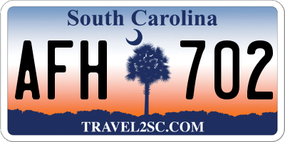 SC license plate AFH702