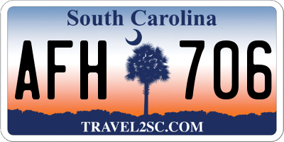 SC license plate AFH706