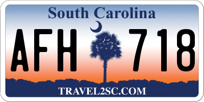 SC license plate AFH718