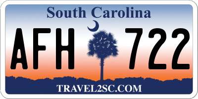 SC license plate AFH722