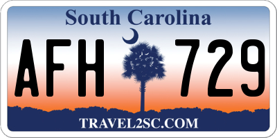 SC license plate AFH729