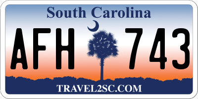 SC license plate AFH743