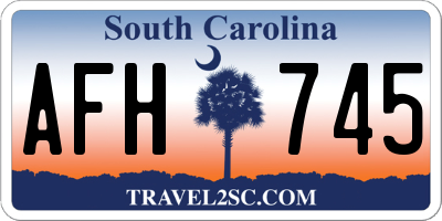 SC license plate AFH745