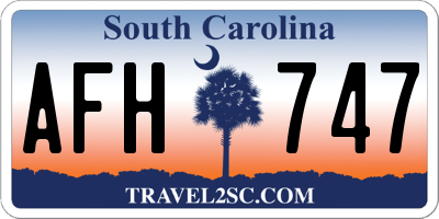 SC license plate AFH747