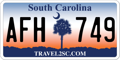 SC license plate AFH749
