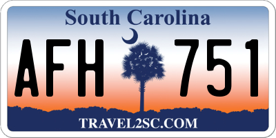 SC license plate AFH751